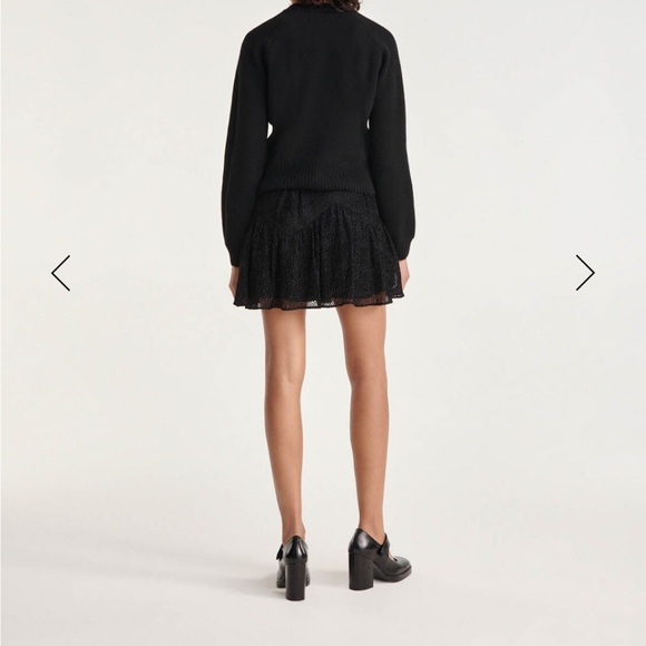 The Kooples Flowing Short Black Polka Dot Print Skirt (Size 1 FR = Size 4 USA) - Picture 7 of 8